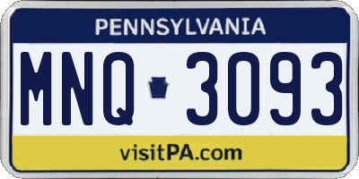 PA license plate MNQ3093