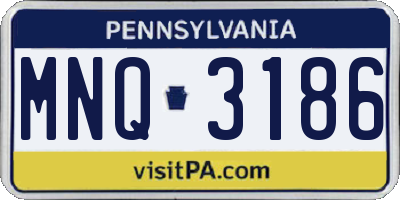 PA license plate MNQ3186