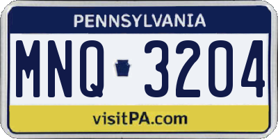PA license plate MNQ3204