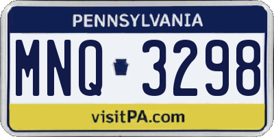 PA license plate MNQ3298