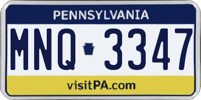 PA license plate MNQ3347