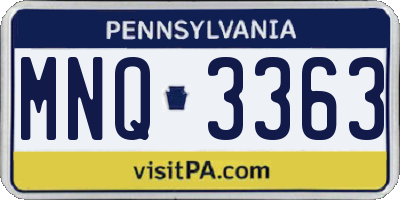 PA license plate MNQ3363