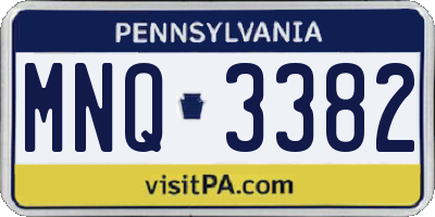 PA license plate MNQ3382