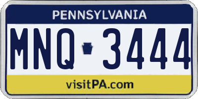 PA license plate MNQ3444