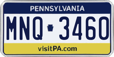 PA license plate MNQ3460