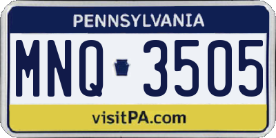 PA license plate MNQ3505