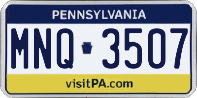 PA license plate MNQ3507