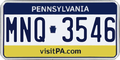 PA license plate MNQ3546