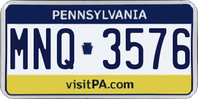 PA license plate MNQ3576