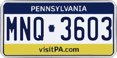 PA license plate MNQ3603