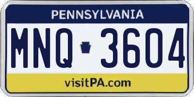 PA license plate MNQ3604