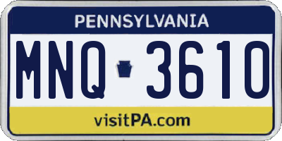 PA license plate MNQ3610