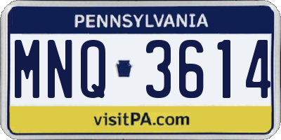 PA license plate MNQ3614