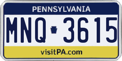 PA license plate MNQ3615