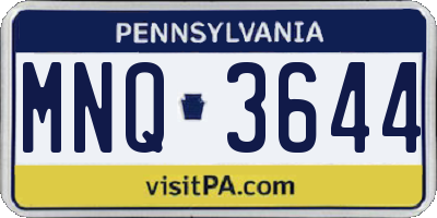 PA license plate MNQ3644