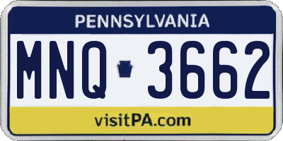 PA license plate MNQ3662