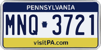 PA license plate MNQ3721