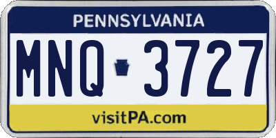PA license plate MNQ3727