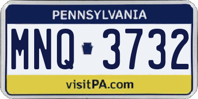 PA license plate MNQ3732