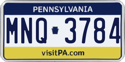 PA license plate MNQ3784