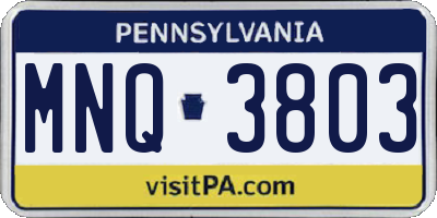 PA license plate MNQ3803