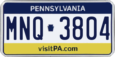 PA license plate MNQ3804