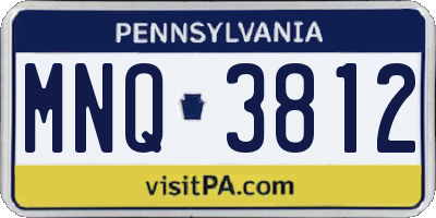 PA license plate MNQ3812