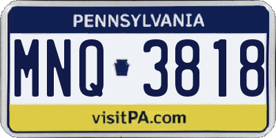 PA license plate MNQ3818
