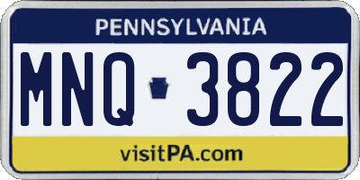 PA license plate MNQ3822