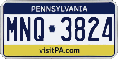 PA license plate MNQ3824