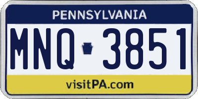 PA license plate MNQ3851