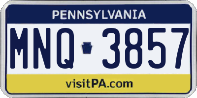 PA license plate MNQ3857