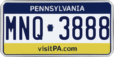 PA license plate MNQ3888