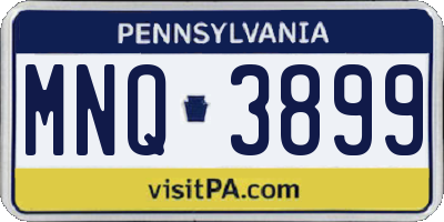 PA license plate MNQ3899