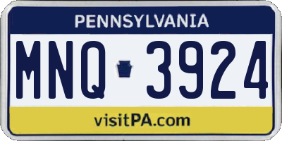 PA license plate MNQ3924