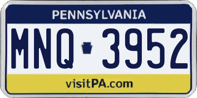 PA license plate MNQ3952