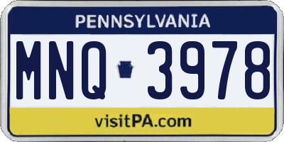 PA license plate MNQ3978