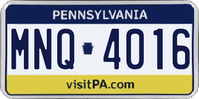 PA license plate MNQ4016