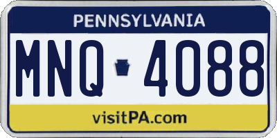 PA license plate MNQ4088