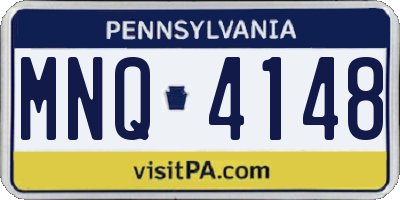 PA license plate MNQ4148