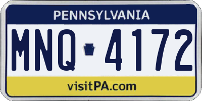 PA license plate MNQ4172