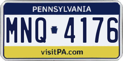 PA license plate MNQ4176