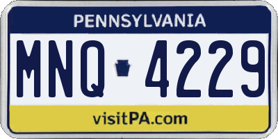 PA license plate MNQ4229