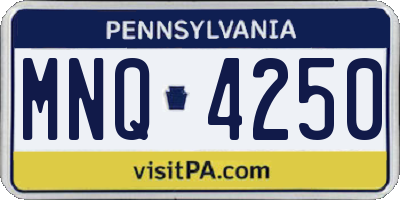 PA license plate MNQ4250