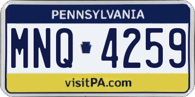 PA license plate MNQ4259