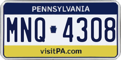PA license plate MNQ4308