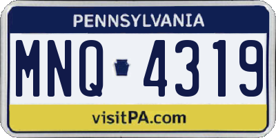 PA license plate MNQ4319