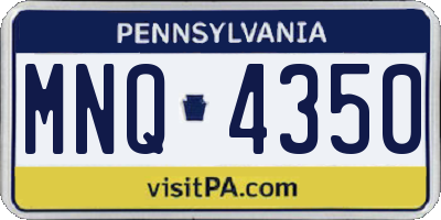 PA license plate MNQ4350