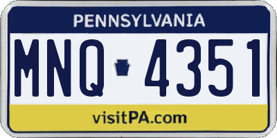 PA license plate MNQ4351