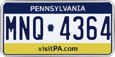 PA license plate MNQ4364